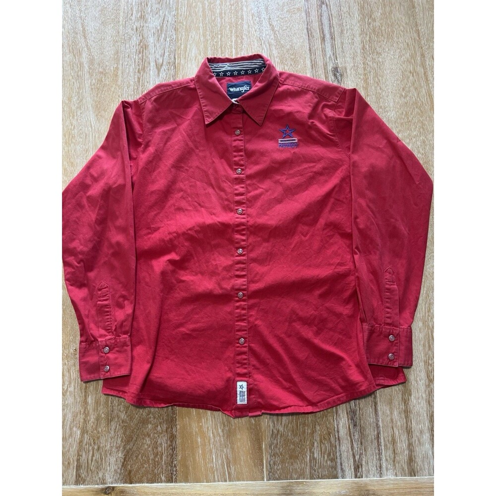Wrangler George Strait Shirt Mens Large Red National Patriot Button Down LWP128R